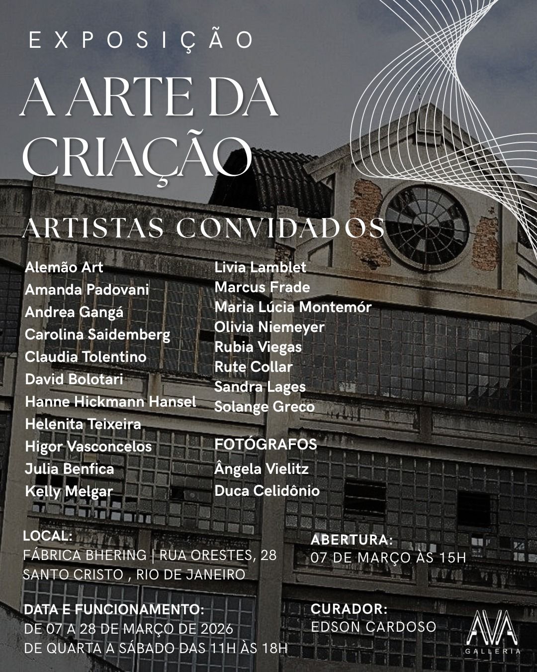 Encarte da Exposição "A Arte da Criação", na Fábrica Bhering