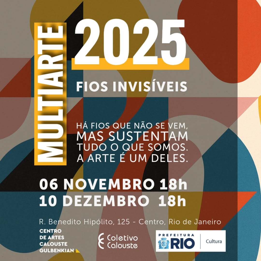 Encarte da exposição Fios Invisíveis, no Centro de Artes Calouste Gulbenkian, no Rio