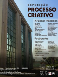 Encarte da exposição "Processo Criativo", no Jockey Club de São Paulo, em janeiro de 2026 Encarte da exposição "Processo Criativo", no Jockey Club de São Paulo